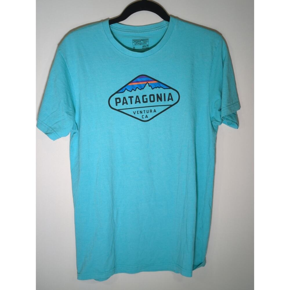 Patagonia Slim Fit Spellout Ventura CA T Shirt Short Sleeve Cotton Men's Medium